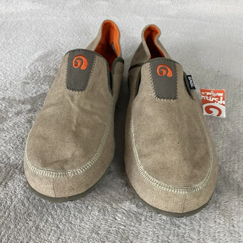 Teva Mush Frio Mens Slip On Loafer Shoes Size 11 Brown Canvas Comfort NEW